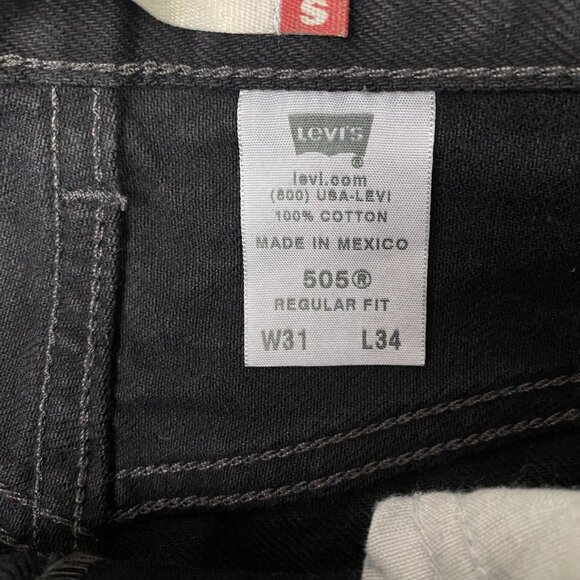 NWOT Vintage Y2K Levi's 505 Regular Fit Jeans Men's 31 x 34 Fits 30 x 32 Black - Picture 8 of 14